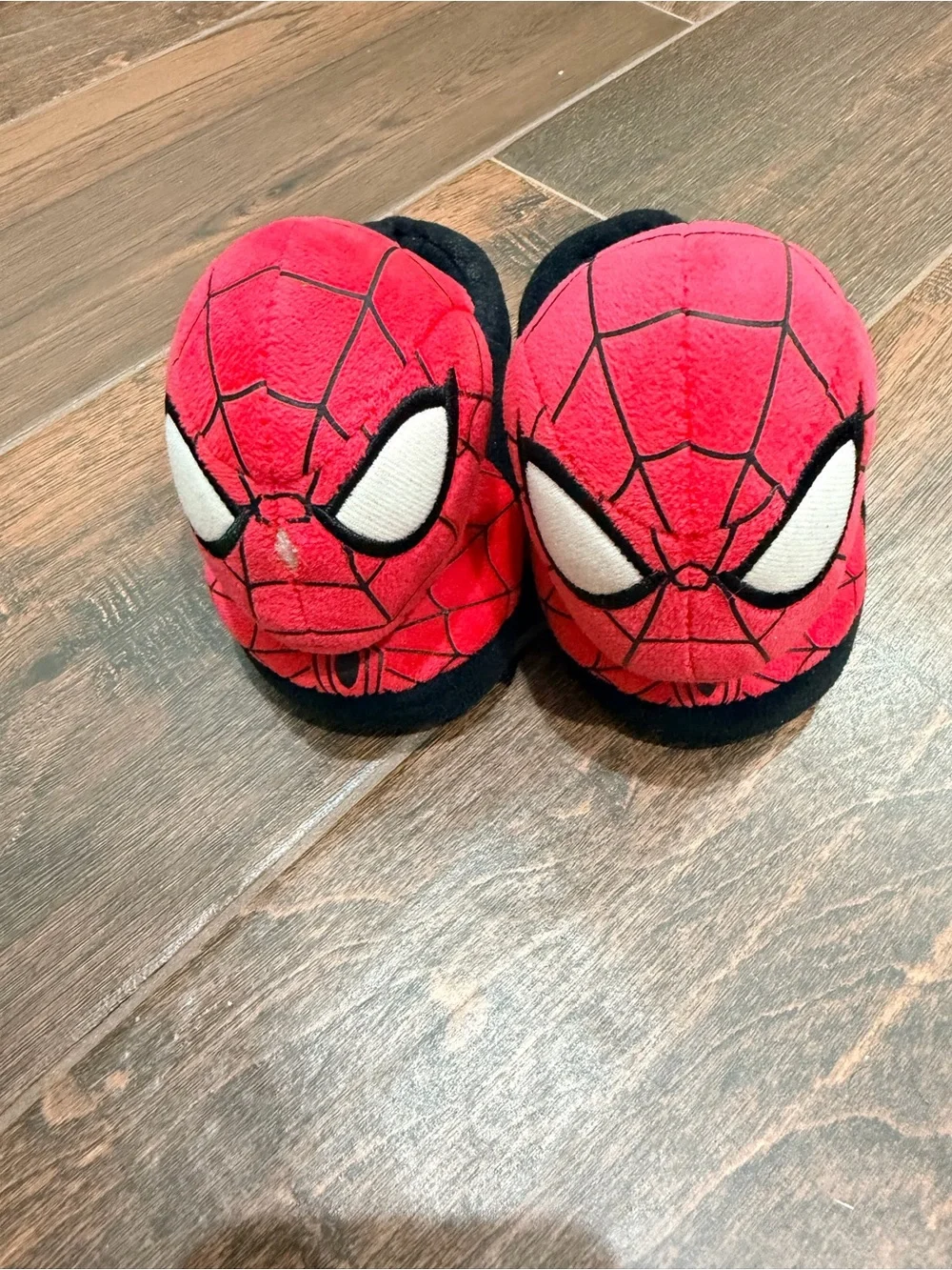 Spiderman Red Plush Kids Slippers
